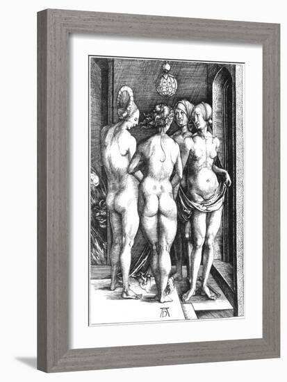 Durer: Four Witches, 1497-Albrecht Dürer-Framed Giclee Print