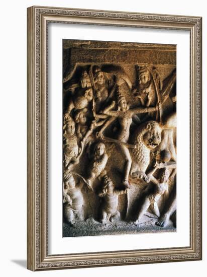 Durga Slaying Demon Mahisha-null-Framed Giclee Print