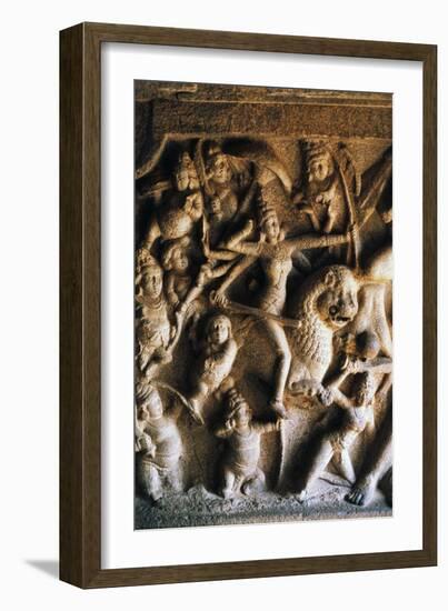 Durga Slaying Demon Mahisha-null-Framed Giclee Print