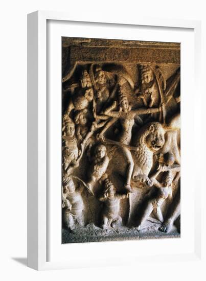 Durga Slaying Demon Mahisha-null-Framed Giclee Print