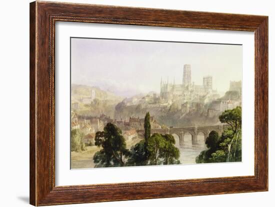 Durham Cathedral, 1846 (W/C with Bodycolour over Graphite on Paper)-George Arthur Fripp-Framed Giclee Print