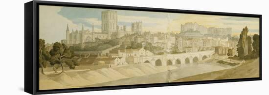 Durham Cathedral and Castle from the River Wear-Francis Towne-Framed Premier Image Canvas