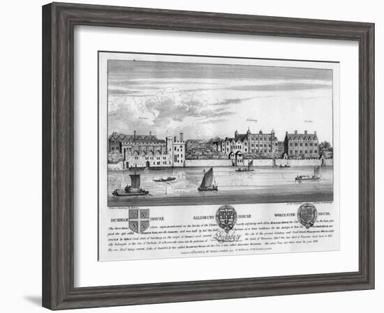 Durham House, Salisbury House, and Worcester House, London, C1630-Wenceslaus Hollar-Framed Giclee Print