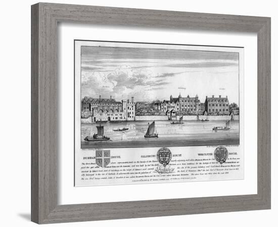 Durham House, Salisbury House, and Worcester House, London, C1630-Wenceslaus Hollar-Framed Giclee Print