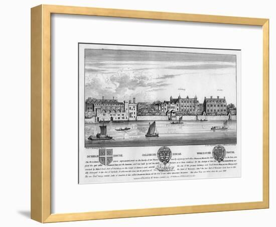 Durham House, Salisbury House, and Worcester House, London, C1630-Wenceslaus Hollar-Framed Giclee Print