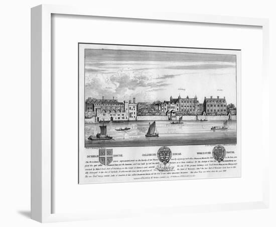 Durham House, Salisbury House, and Worcester House, London, C1630-Wenceslaus Hollar-Framed Giclee Print