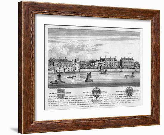 Durham House, Salisbury House, and Worcester House, London, C1630-Wenceslaus Hollar-Framed Giclee Print