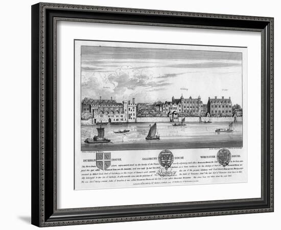 Durham House, Salisbury House, and Worcester House, London, C1630-Wenceslaus Hollar-Framed Giclee Print