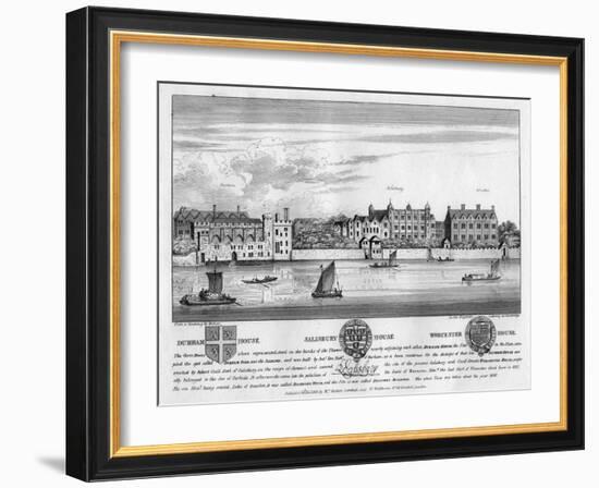 Durham House, Salisbury House, and Worcester House, London, C1630-Wenceslaus Hollar-Framed Giclee Print