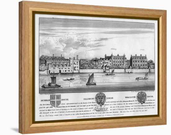 Durham House, Salisbury House, and Worcester House, London, C1630-Wenceslaus Hollar-Framed Premier Image Canvas