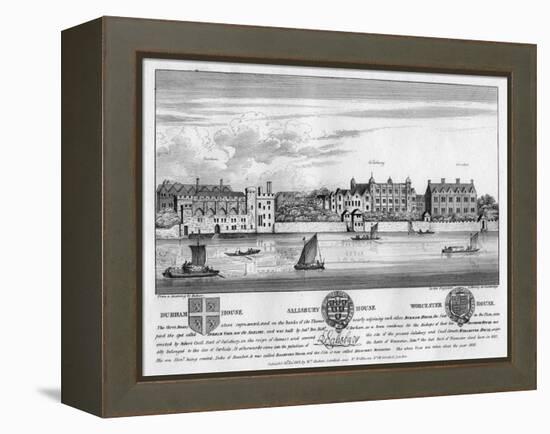 Durham House, Salisbury House, and Worcester House, London, C1630-Wenceslaus Hollar-Framed Premier Image Canvas