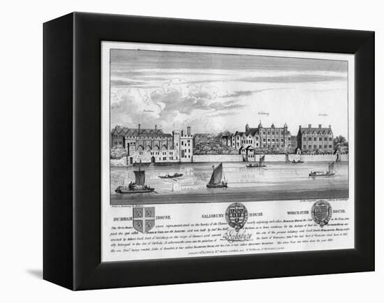 Durham House, Salisbury House, and Worcester House, London, C1630-Wenceslaus Hollar-Framed Premier Image Canvas