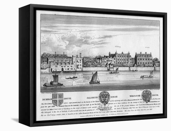 Durham House, Salisbury House, and Worcester House, London, C1630-Wenceslaus Hollar-Framed Premier Image Canvas