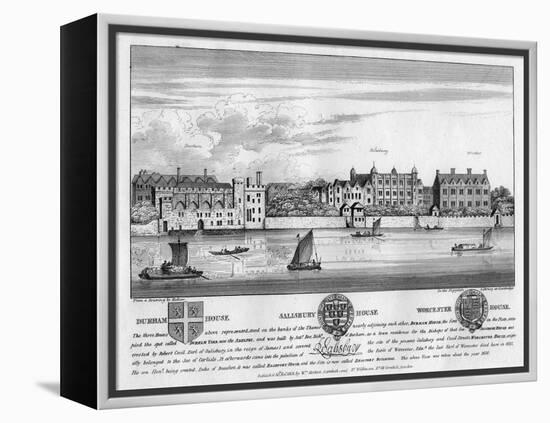 Durham House, Salisbury House, and Worcester House, London, C1630-Wenceslaus Hollar-Framed Premier Image Canvas