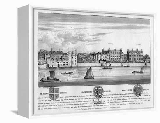 Durham House, Salisbury House, and Worcester House, London, C1630-Wenceslaus Hollar-Framed Premier Image Canvas