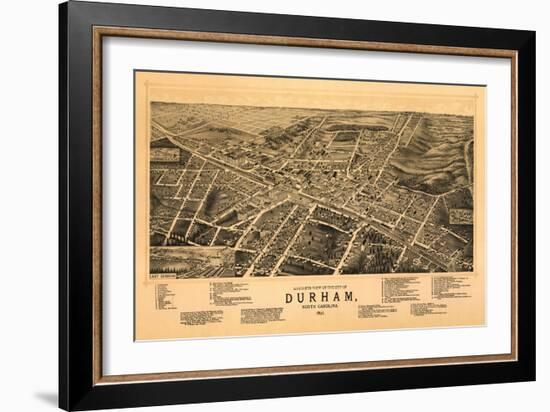 Durham, North Carolina - Panoramic Map-Lantern Press-Framed Art Print