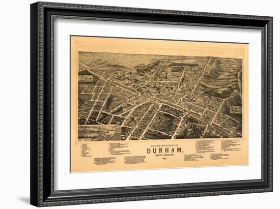 Durham, North Carolina - Panoramic Map-Lantern Press-Framed Art Print