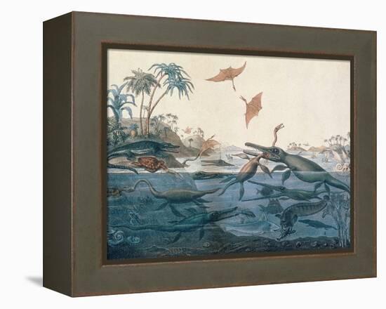 Duria Antiquior (Ancient Dorset) Depicting a Imaginative Reconstruction of the Life of the…-Henry Thomas De La Beche-Framed Premier Image Canvas