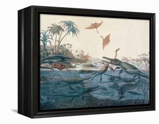 Duria Antiquior (Ancient Dorset) Depicting a Imaginative Reconstruction of the Life of the…-Henry Thomas De La Beche-Framed Premier Image Canvas