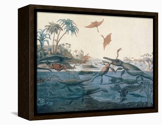 Duria Antiquior (Ancient Dorset) Depicting a Imaginative Reconstruction of the Life of the…-Henry Thomas De La Beche-Framed Premier Image Canvas