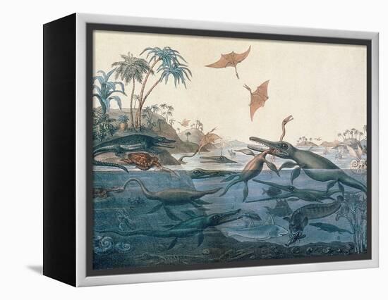 Duria Antiquior (Ancient Dorset) Depicting a Imaginative Reconstruction of the Life of the…-Henry Thomas De La Beche-Framed Premier Image Canvas