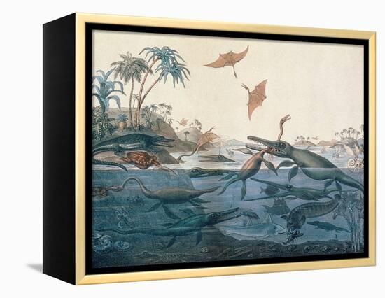 Duria Antiquior (Ancient Dorset) Depicting a Imaginative Reconstruction of the Life of the…-Henry Thomas De La Beche-Framed Premier Image Canvas