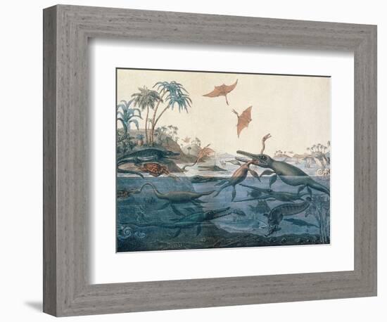 Duria Antiquior (Ancient Dorset) Depicting a Imaginative Reconstruction of the Life of the…-Henry Thomas De La Beche-Framed Giclee Print