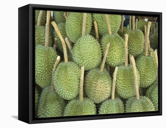 Durian Fruit Piled Up for Sale in Bangkok, Thailand, Southeast Asia, Asia-Charcrit Boonsom-Framed Premier Image Canvas