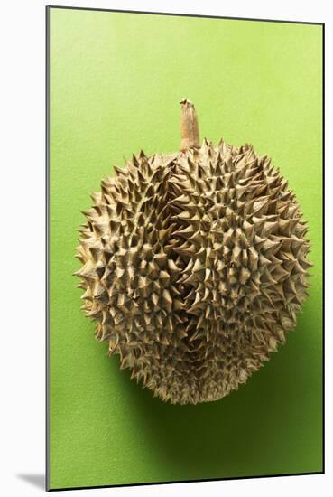 Durian on Green Background-Foodcollection-Mounted Photographic Print