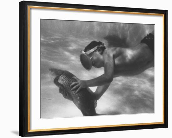 During a Carp Catching Contest at the Boys' Club-Stan Wayman-Framed Photographic Print