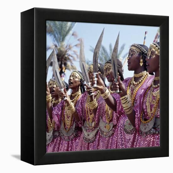 During a Dance, Girls from the Sultanate of Tadjoura, Dress Up in All their Finery and Display the-Nigel Pavitt-Framed Premier Image Canvas