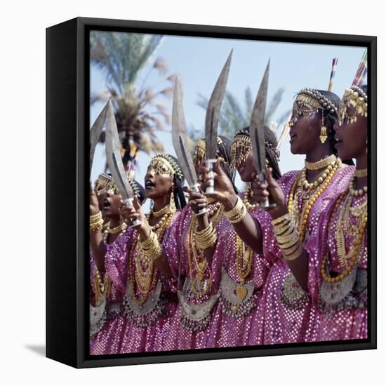 During a Dance, Girls from the Sultanate of Tadjoura, Dress Up in All their Finery and Display the-Nigel Pavitt-Framed Premier Image Canvas