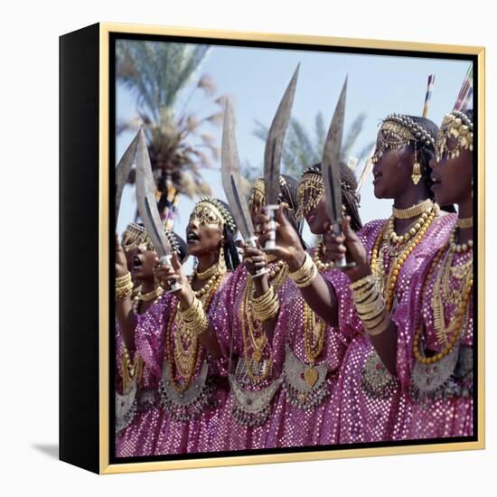 During a Dance, Girls from the Sultanate of Tadjoura, Dress Up in All their Finery and Display the-Nigel Pavitt-Framed Premier Image Canvas