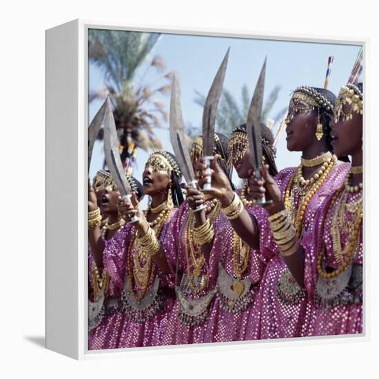 During a Dance, Girls from the Sultanate of Tadjoura, Dress Up in All their Finery and Display the-Nigel Pavitt-Framed Premier Image Canvas