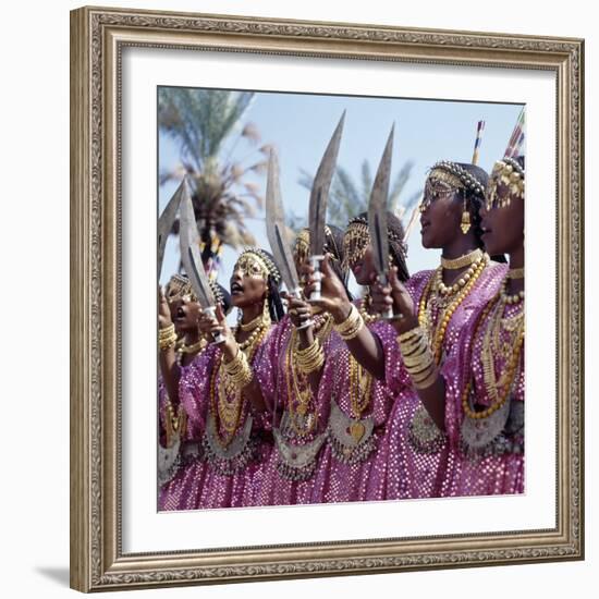 During a Dance, Girls from the Sultanate of Tadjoura, Dress Up in All their Finery and Display the-Nigel Pavitt-Framed Photographic Print