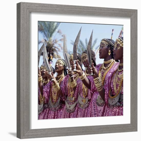 During a Dance, Girls from the Sultanate of Tadjoura, Dress Up in All their Finery and Display the-Nigel Pavitt-Framed Photographic Print