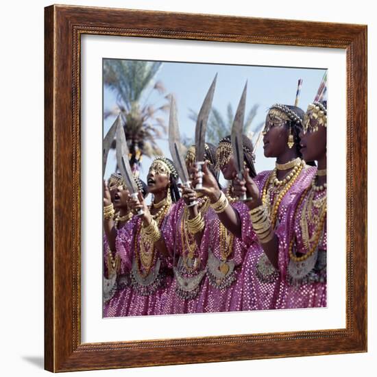 During a Dance, Girls from the Sultanate of Tadjoura, Dress Up in All their Finery and Display the-Nigel Pavitt-Framed Photographic Print