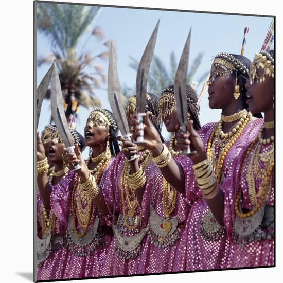 During a Dance, Girls from the Sultanate of Tadjoura, Dress Up in All their Finery and Display the-Nigel Pavitt-Mounted Photographic Print