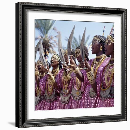 During a Dance, Girls from the Sultanate of Tadjoura, Dress Up in All their Finery and Display the-Nigel Pavitt-Framed Photographic Print