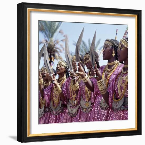 During a Dance, Girls from the Sultanate of Tadjoura, Dress Up in All their Finery and Display the-Nigel Pavitt-Framed Photographic Print