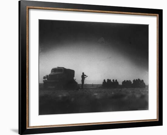 During an Outdoor Church Service an English Chaplain Plays Violin for British 8th Army-Bob Landry-Framed Photographic Print