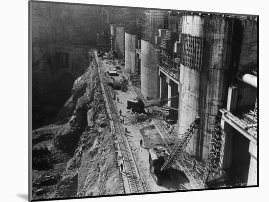 During Construction of the Aswan Dam-Paul Schutzer-Mounted Photographic Print