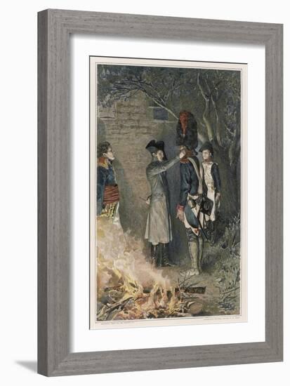 During the Italian Campaign He Congratulates the Heroic Soldier Coignet Holding Him by the Ear-F. De Myrbach-Framed Art Print