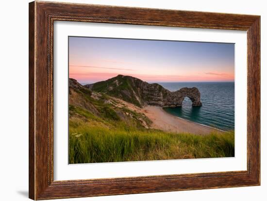 Dusk at Durdle Door, Lulworth in Dorset England Uk-Tracey Whitefoot-Framed Photographic Print