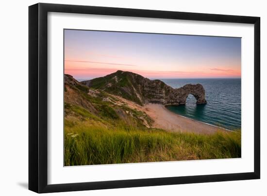 Dusk at Durdle Door, Lulworth in Dorset England Uk-Tracey Whitefoot-Framed Photographic Print