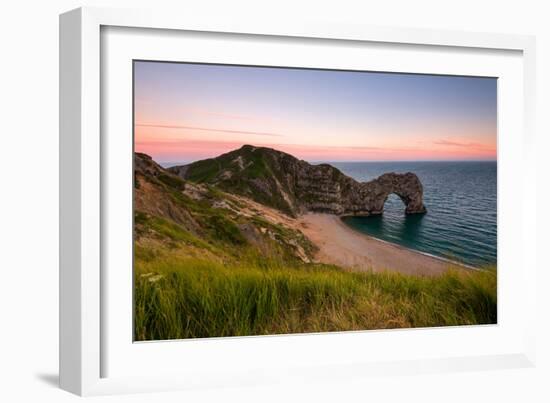 Dusk at Durdle Door, Lulworth in Dorset England Uk-Tracey Whitefoot-Framed Photographic Print