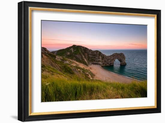 Dusk at Durdle Door, Lulworth in Dorset England Uk-Tracey Whitefoot-Framed Photographic Print