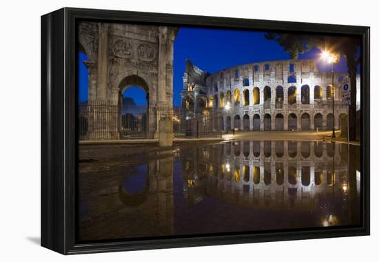 Dusk at the Colosseum, Rome, Italy-David Clapp-Framed Premier Image Canvas