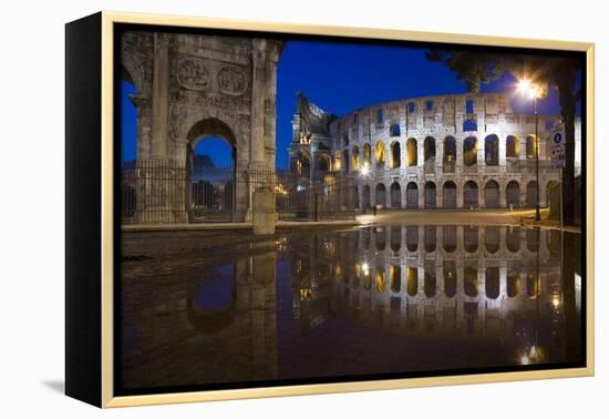 Dusk at the Colosseum, Rome, Italy-David Clapp-Framed Premier Image Canvas