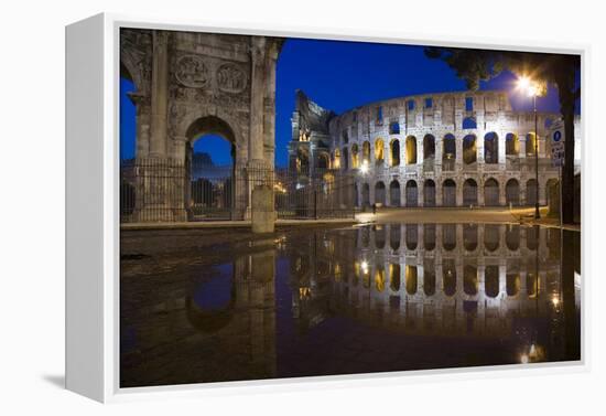 Dusk at the Colosseum, Rome, Italy-David Clapp-Framed Premier Image Canvas